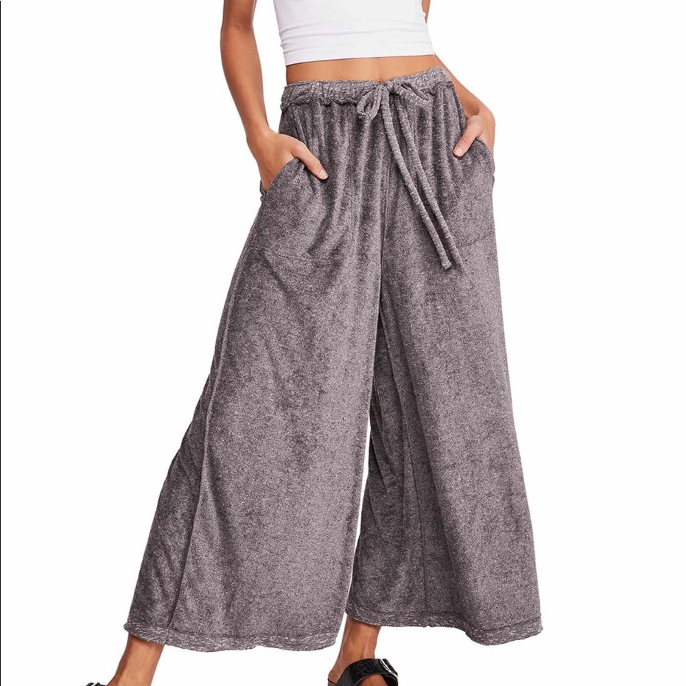 Free People Make It Maxi Wide Leg Cozy Terry Pants